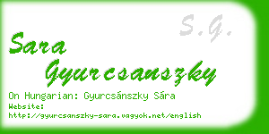 sara gyurcsanszky business card