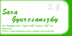 sara gyurcsanszky business card